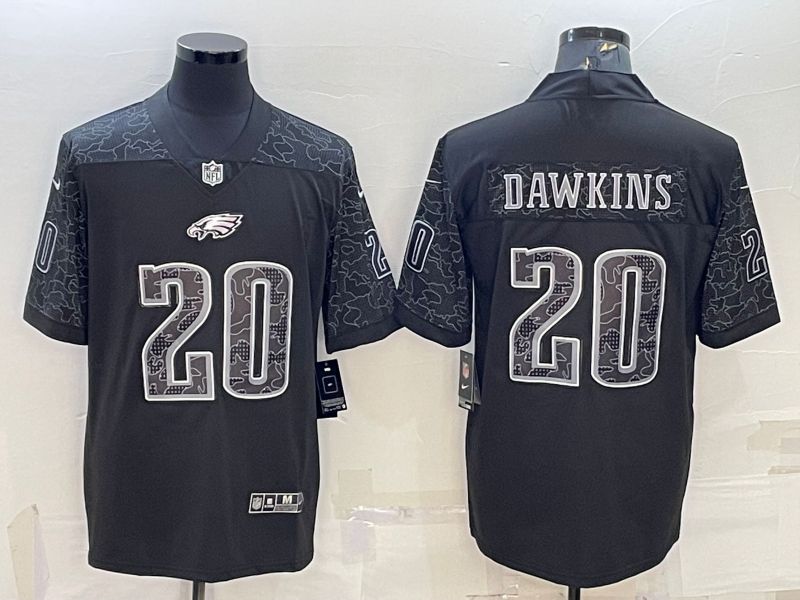 Men Philadelphia Eagles #20 Dawkins Black Reflector 2022 Nike Limited NFL Jersey